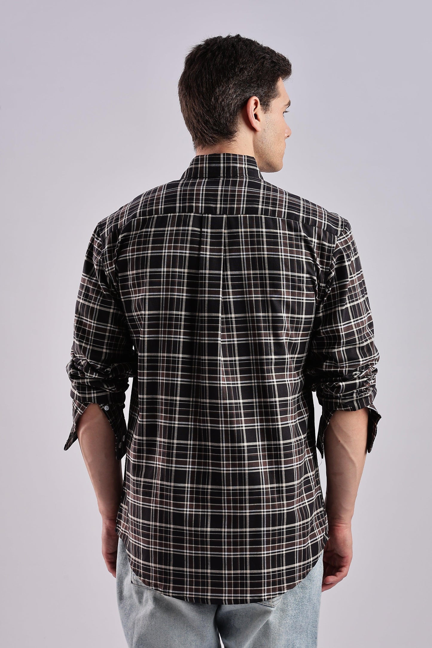 Dark Brown Checked Oxford Shirt - Weaverbird-Creating Your Dream Attire