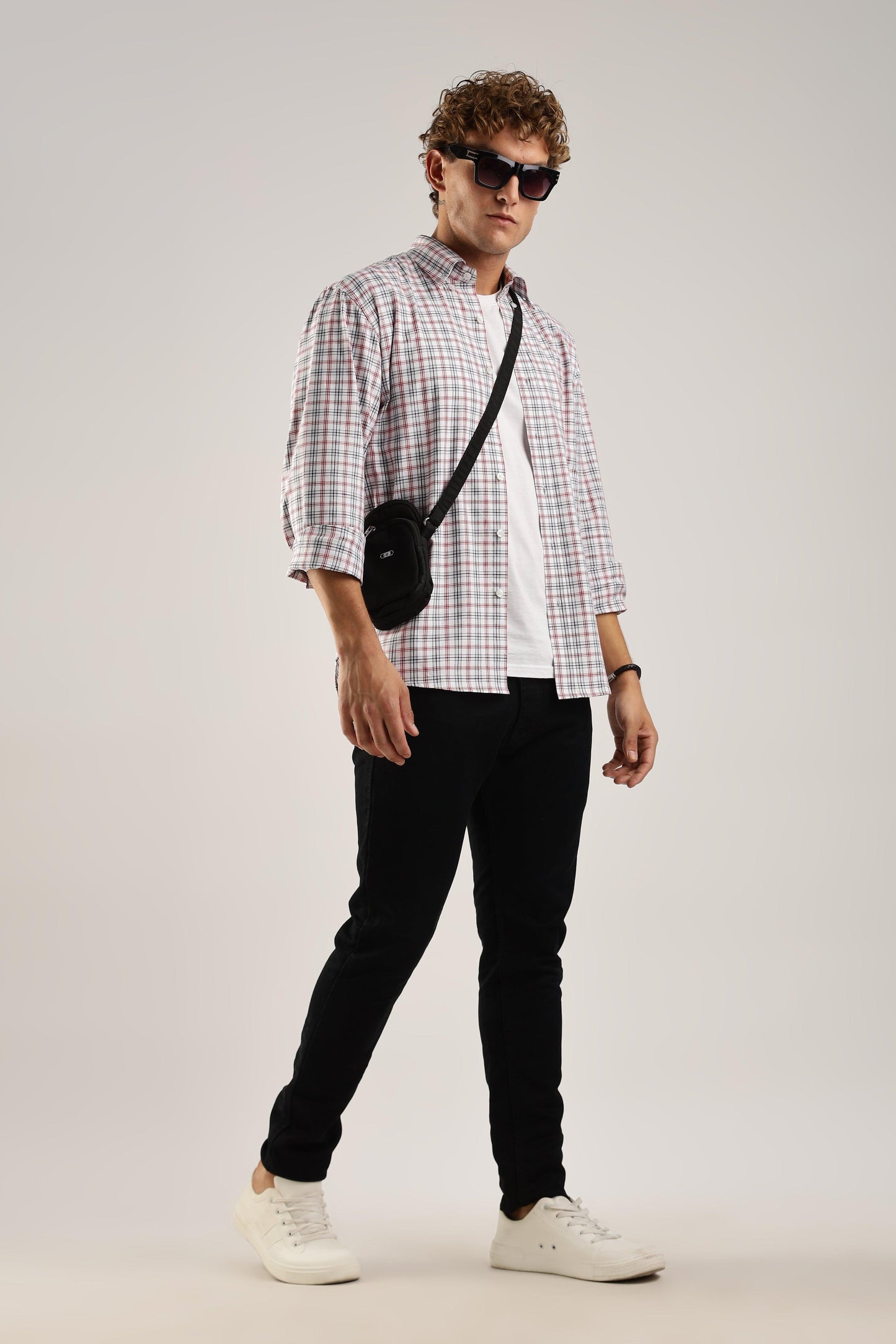 White Checked Twill Shirt - Weaverbird-Creating Your Dream Attire