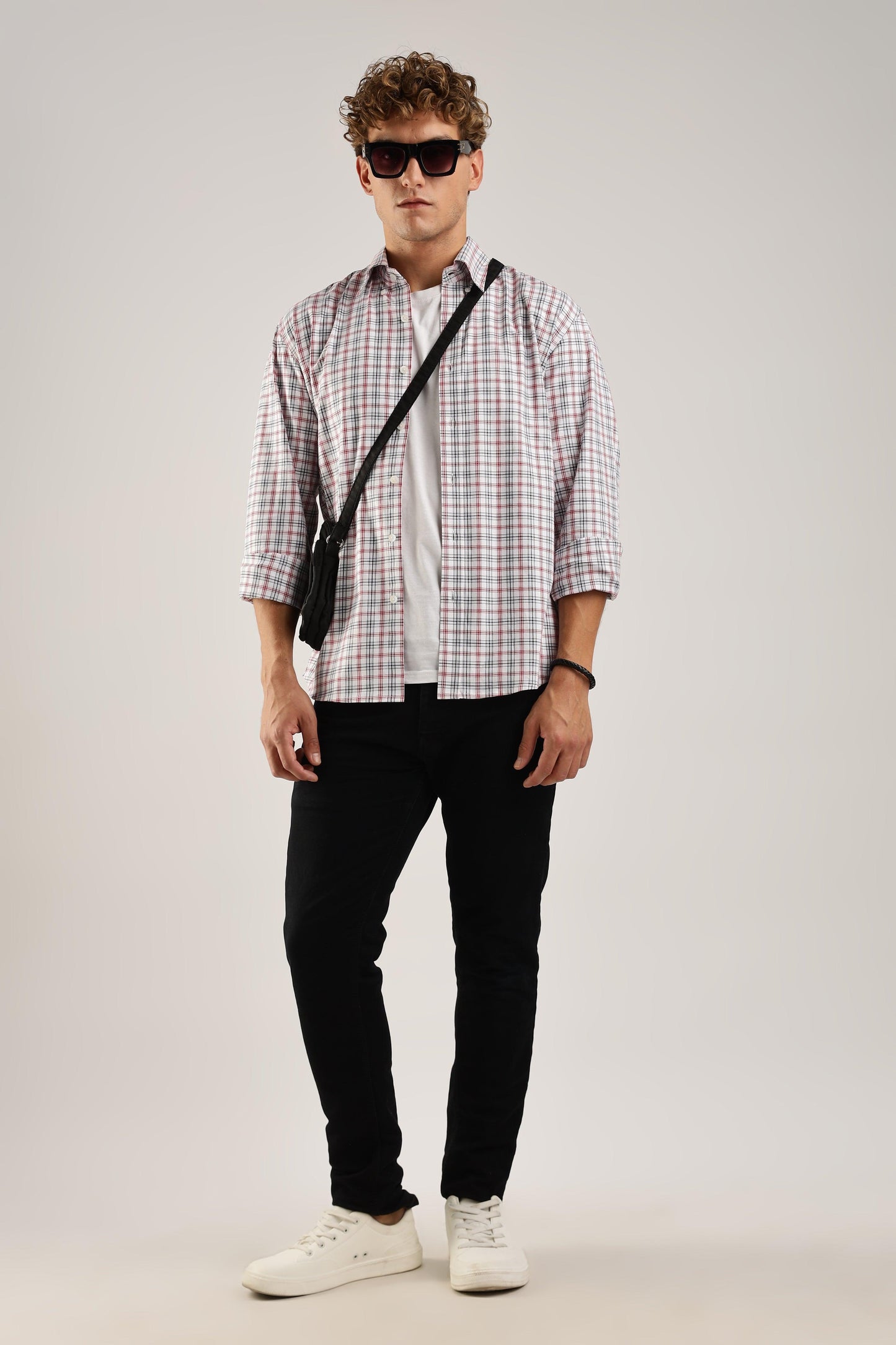 White Checked Twill Shirt - Weaverbird-Creating Your Dream Attire