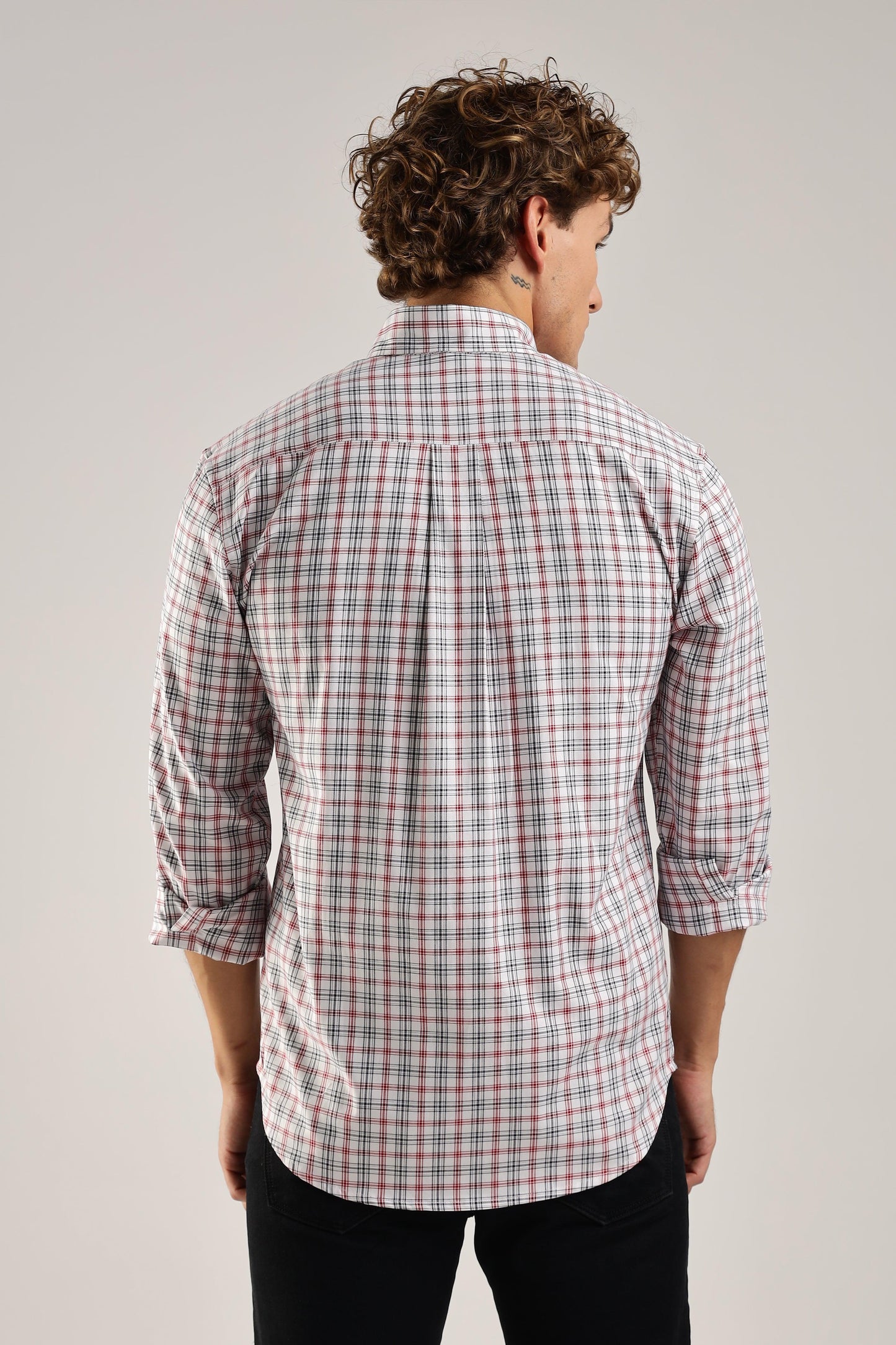 White Checked Twill Shirt - Weaverbird-Creating Your Dream Attire