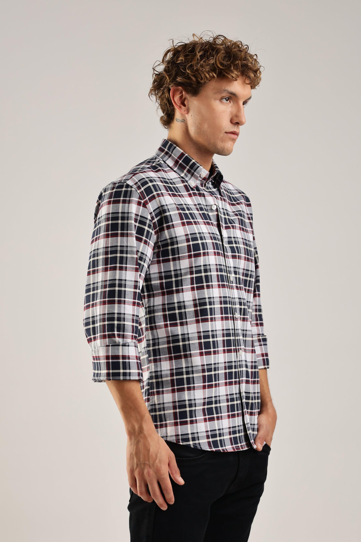 Multicolour White Checked Oxford Shirt - Weaverbird-Creating Your Dream Attire