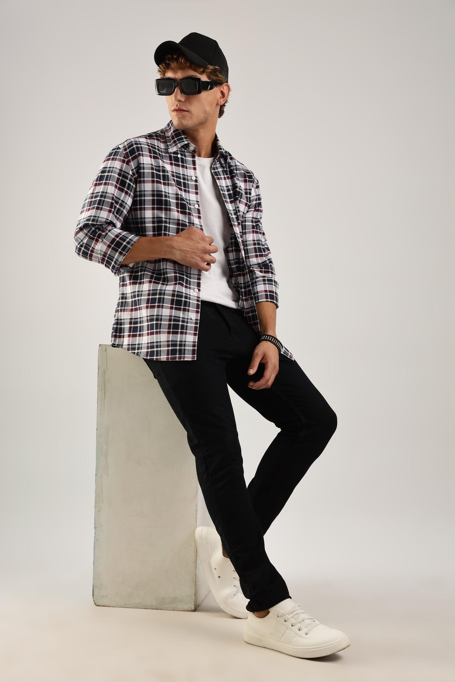 Multicolour White Checked Oxford Shirt - Weaverbird-Creating Your Dream Attire