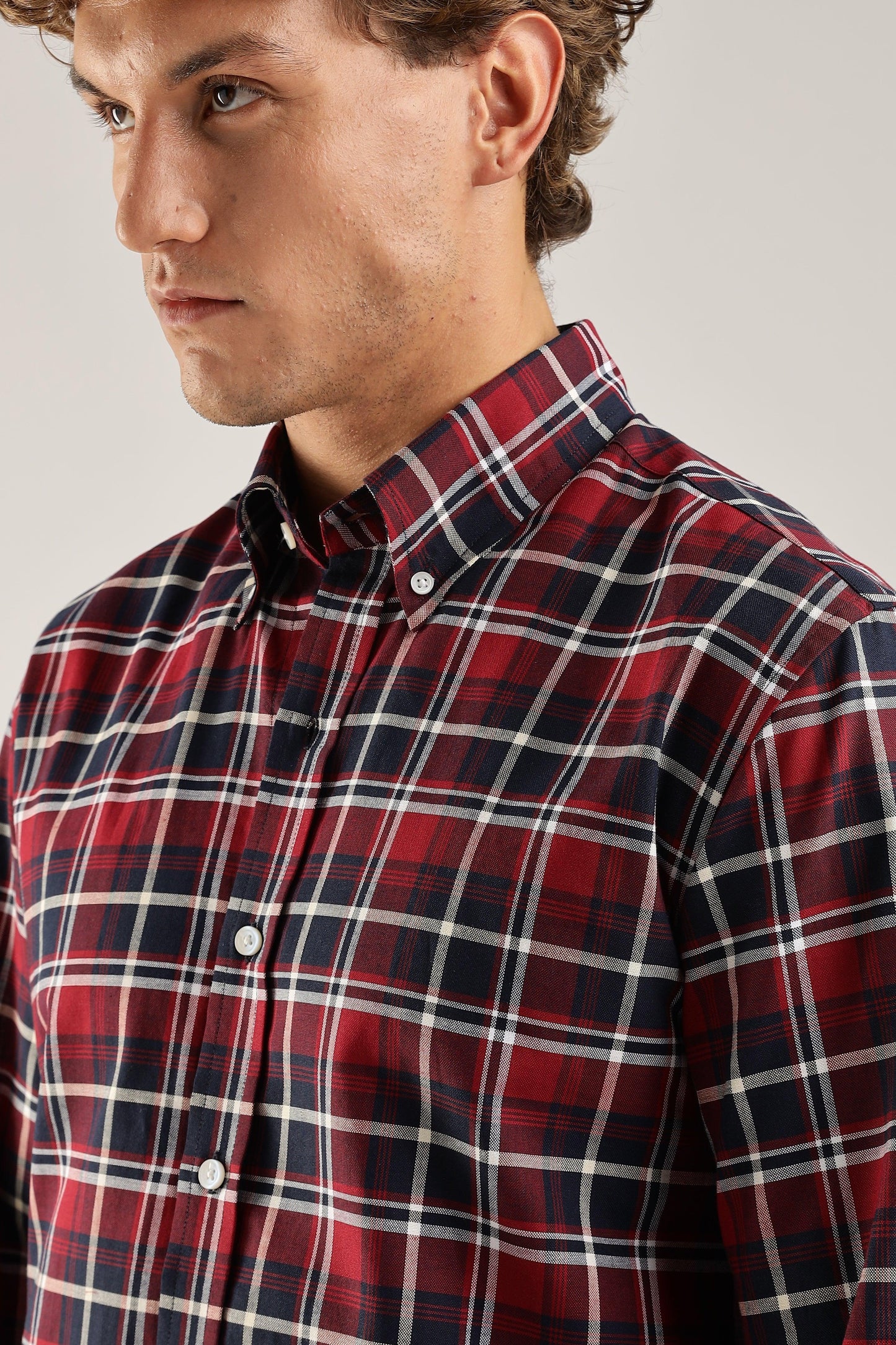 Multicolour Red Checked Oxford Shirt
