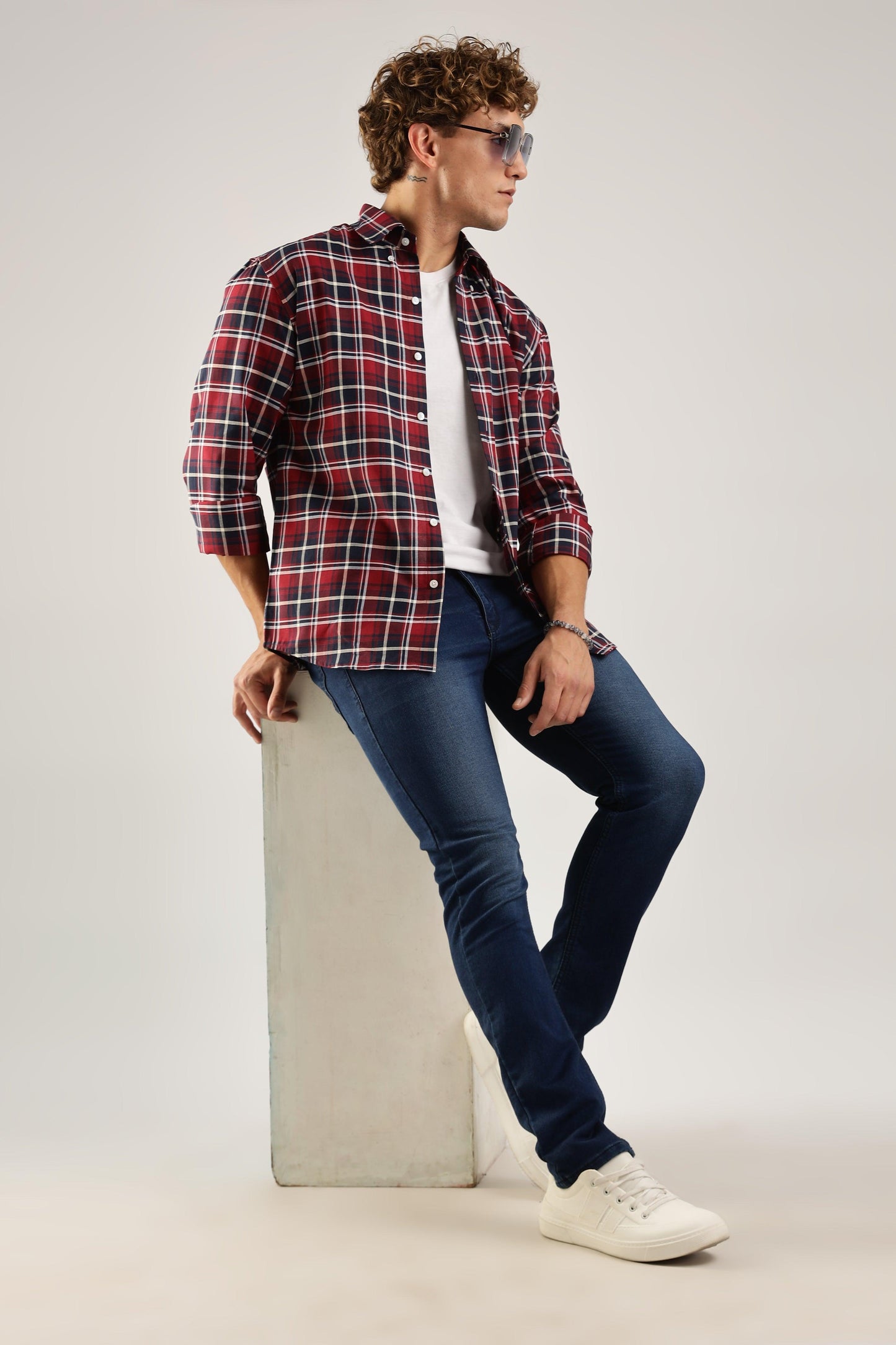 Multicolour Red Checked Oxford Shirt