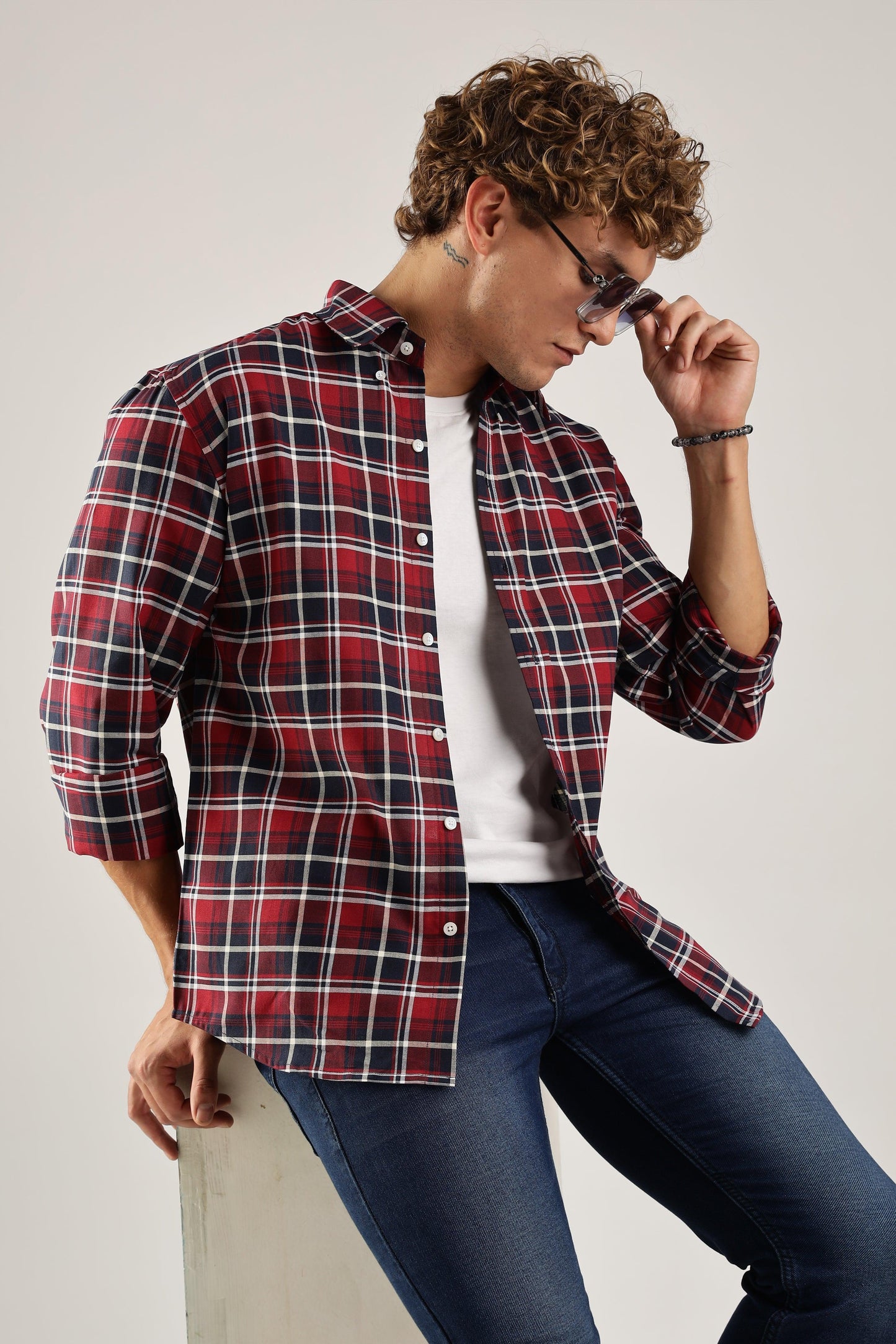 Multicolour Red Checked Oxford Shirt