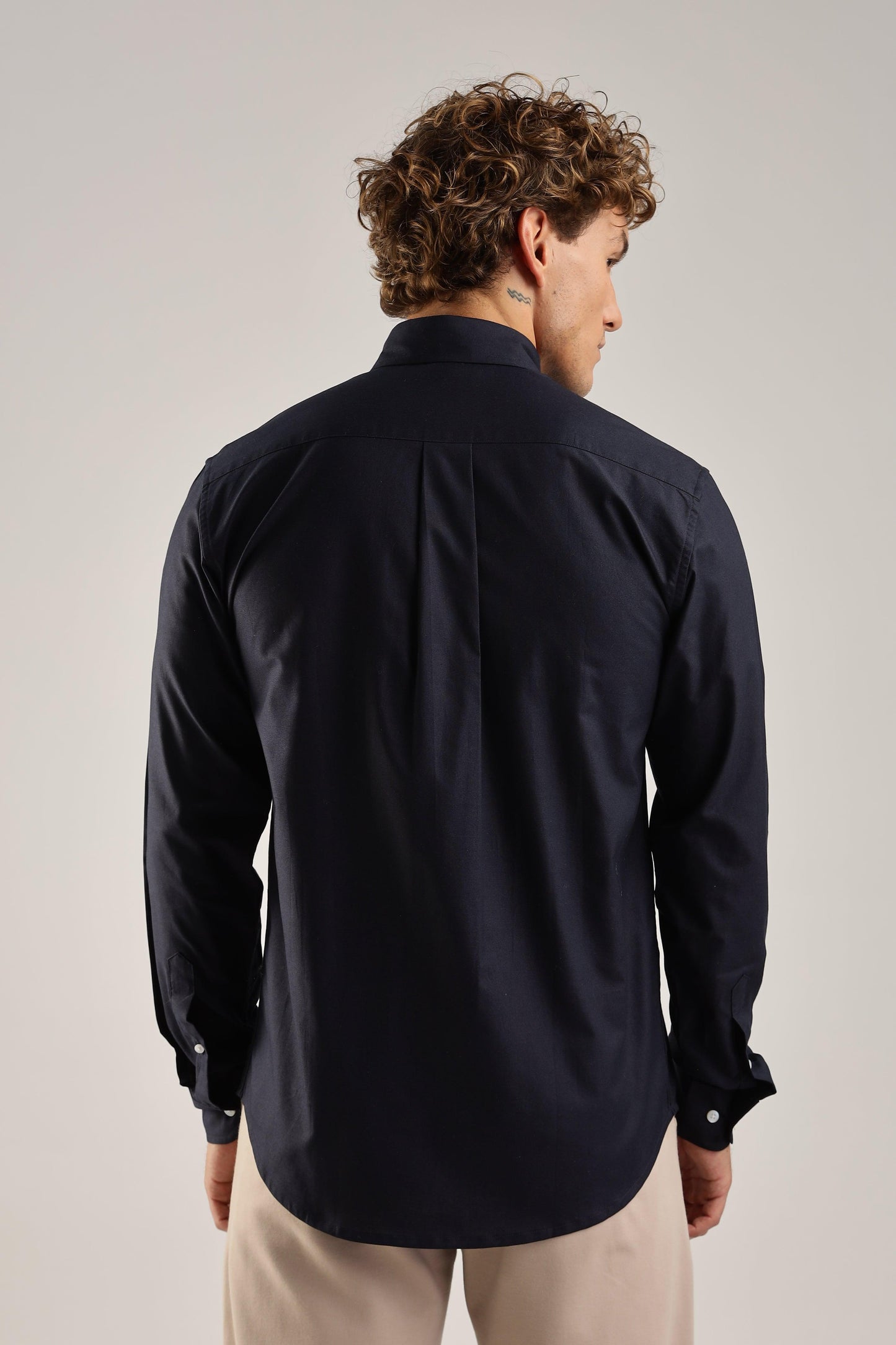 Navy Blue Oxford Solid Shirt - Weaverbird-Creating Your Dream Attire
