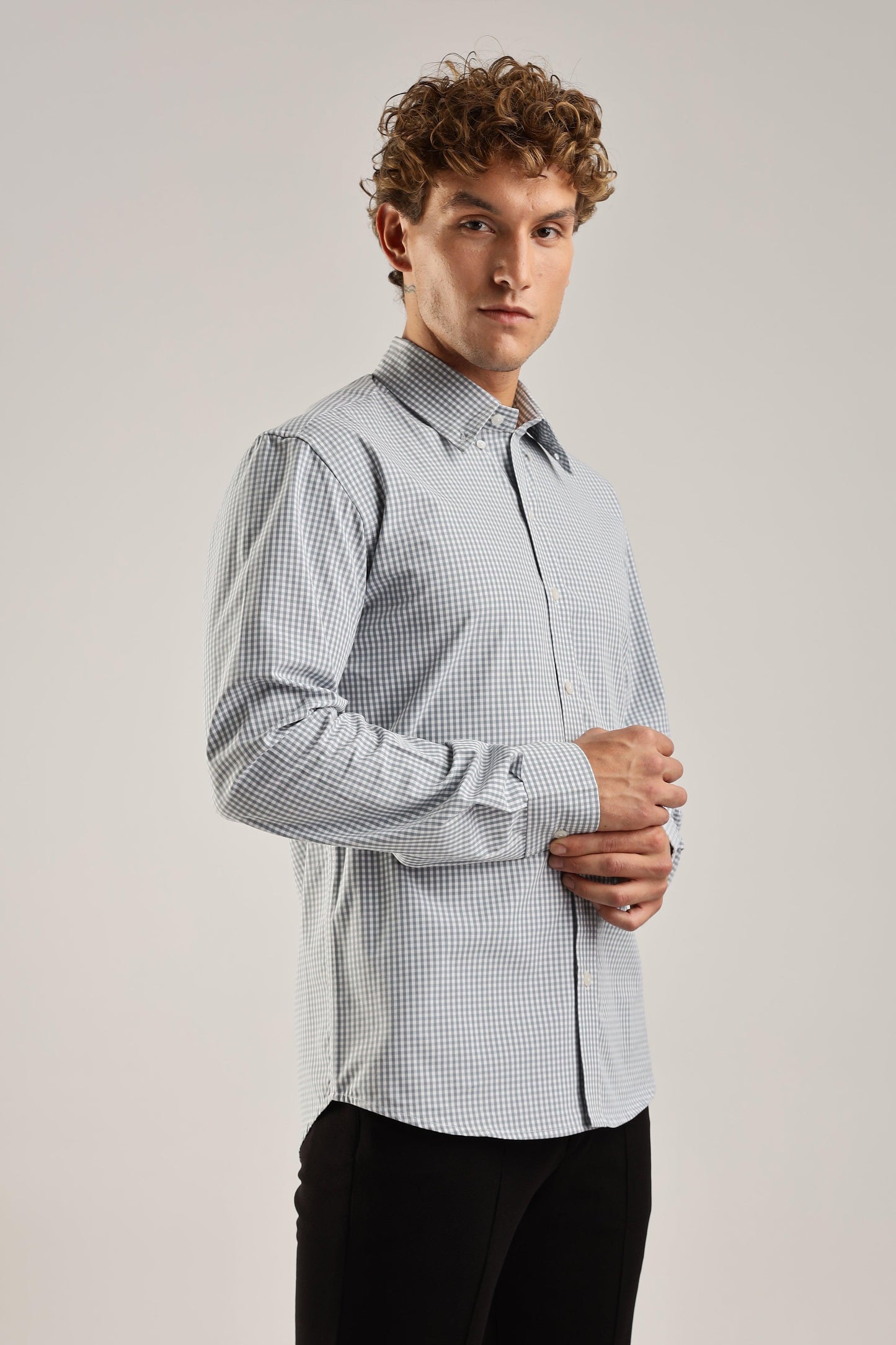 Gray Gingham Check Shirt - Weaverbird-Creating Your Dream Attire