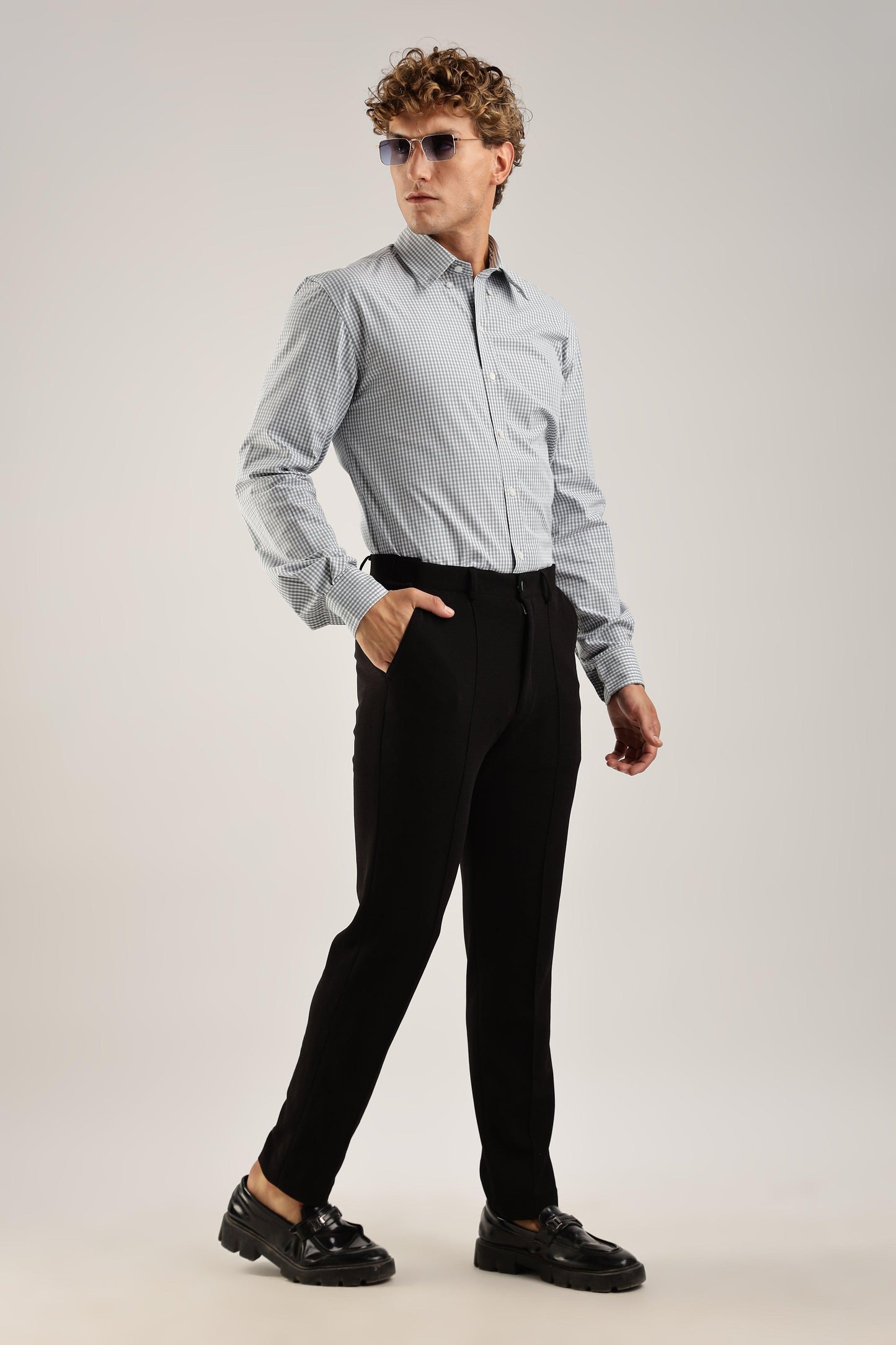 Gray Gingham Check Shirt - Weaverbird-Creating Your Dream Attire