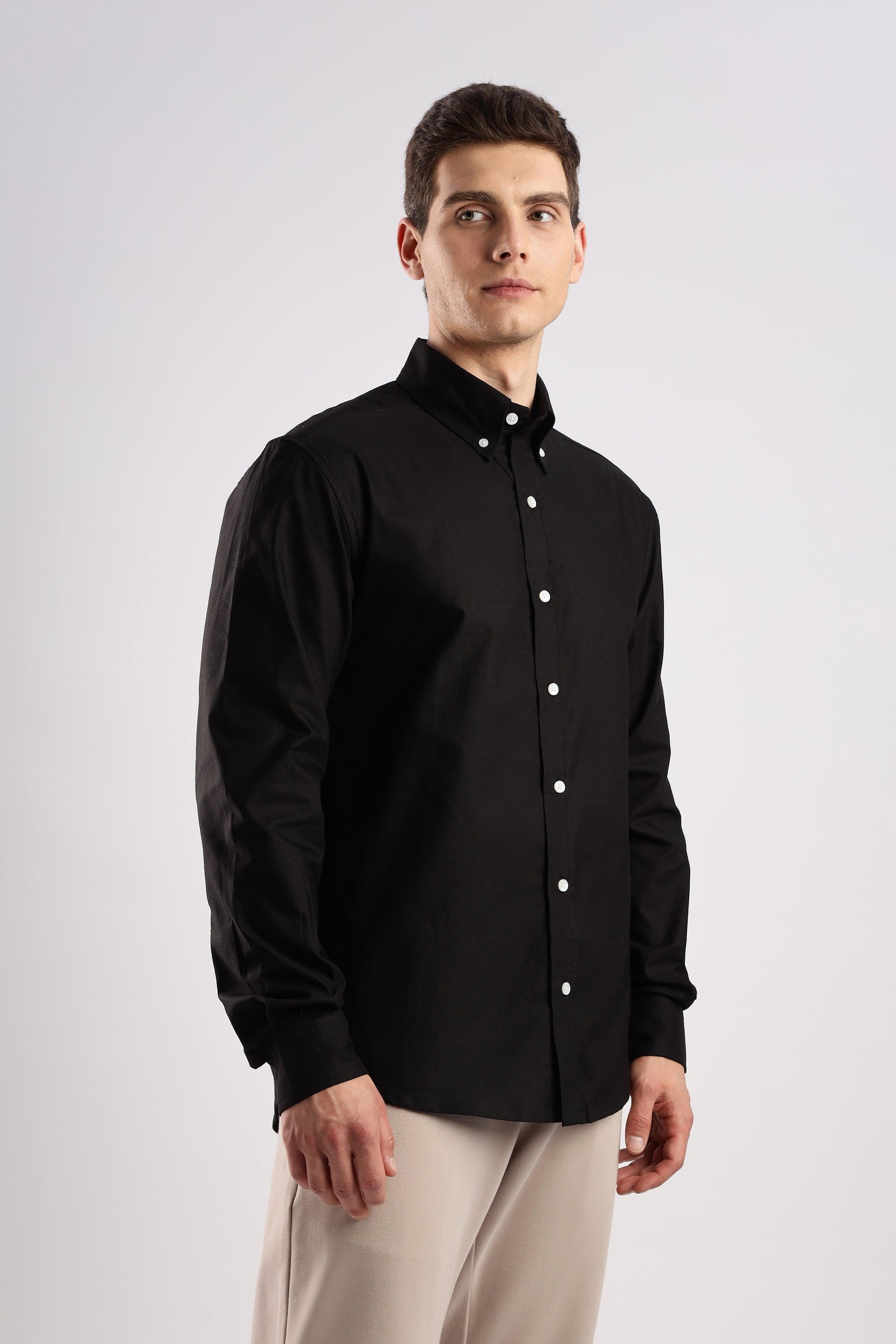 Black Oxford Shirt - Weaverbird-Creating Your Dream Attire