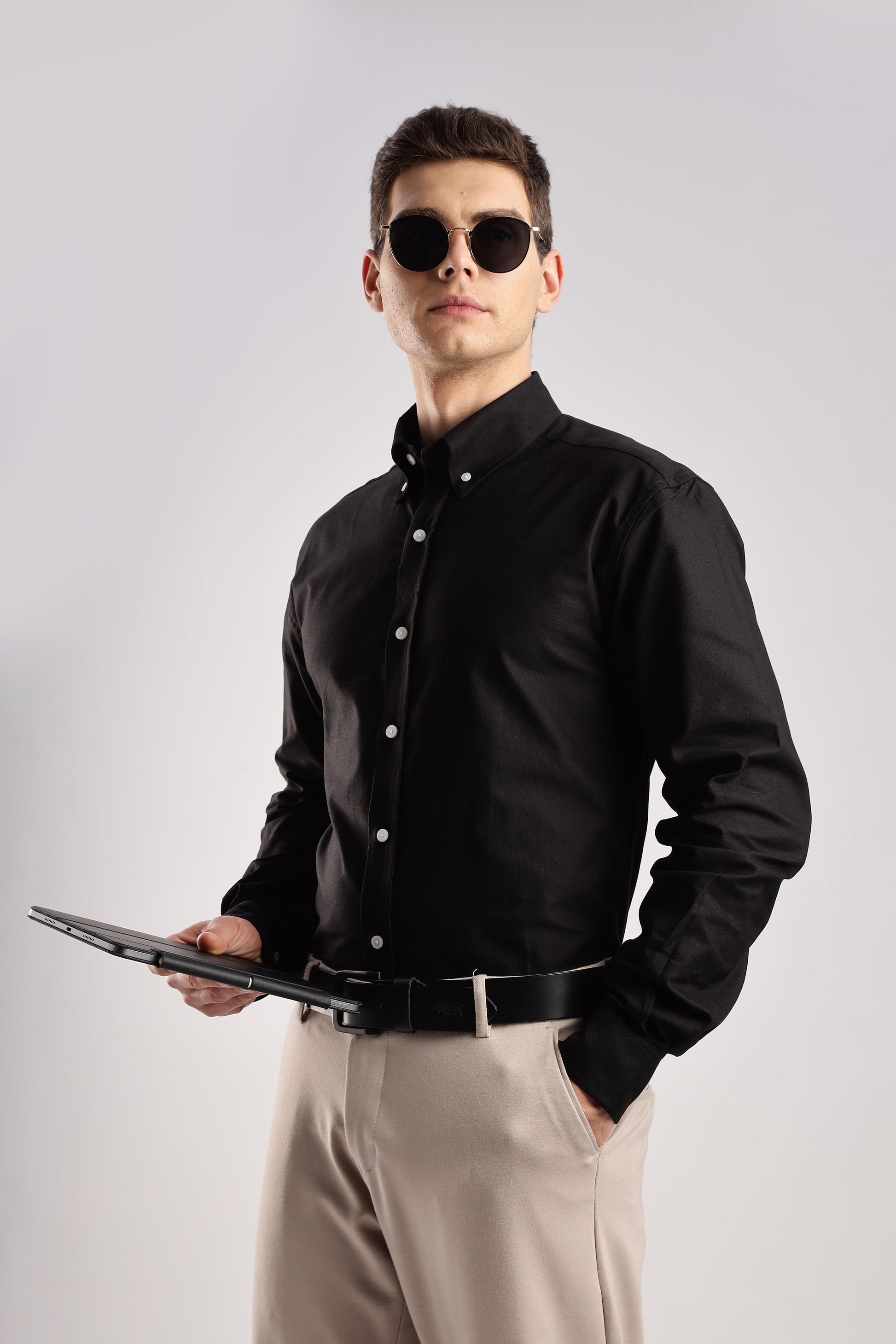 Black Oxford Shirt - Weaverbird-Creating Your Dream Attire