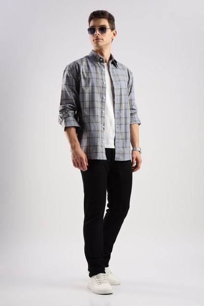 Lavender Gray Checked Twill Shirt - Weaverbird-Creating Your Dream Attire