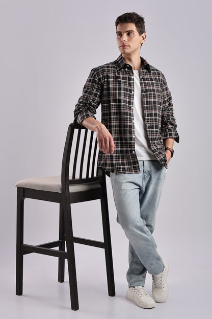 Dark Brown Checked Oxford Shirt - Weaverbird-Creating Your Dream Attire