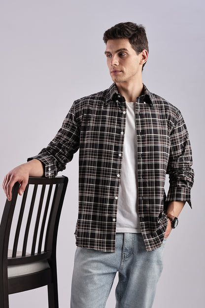 Dark Brown Checked Oxford Shirt - Weaverbird-Creating Your Dream Attire