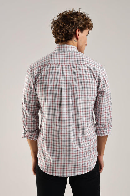White Checked Twill Shirt - Weaverbird-Creating Your Dream Attire