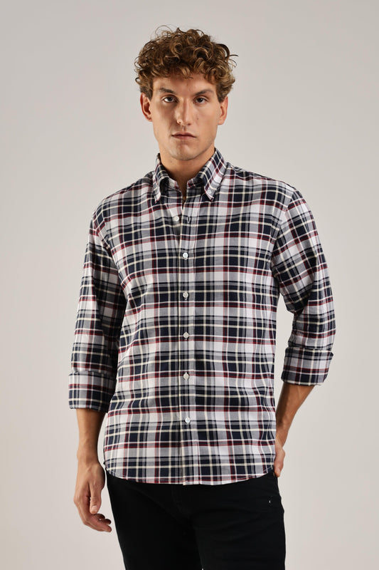 Multicolour White Checked Oxford Shirt