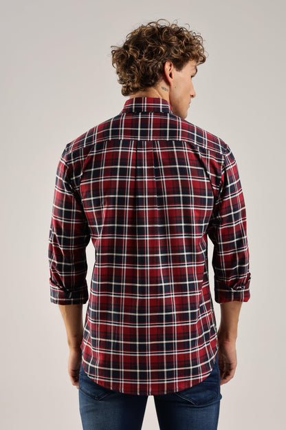 Multicolour Red Checked Oxford Shirt