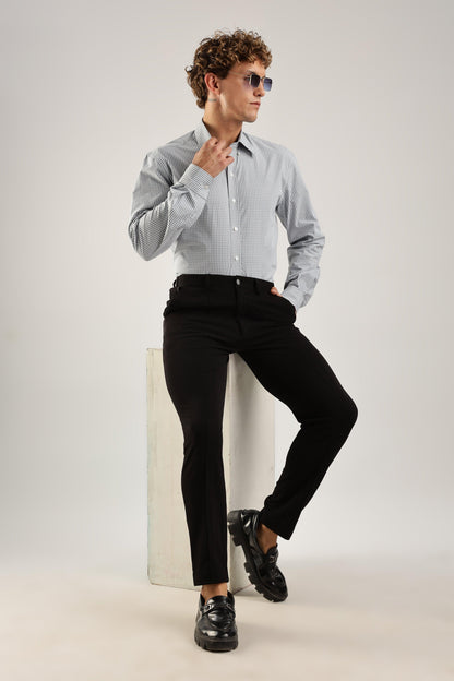 Gray Gingham Check Shirt - Weaverbird-Creating Your Dream Attire