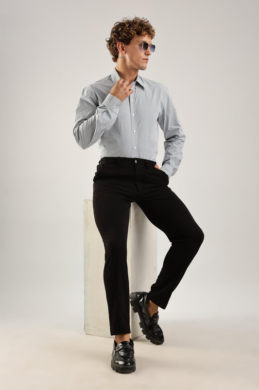 Gray Gingham Check Shirt - Weaverbird-Creating Your Dream Attire